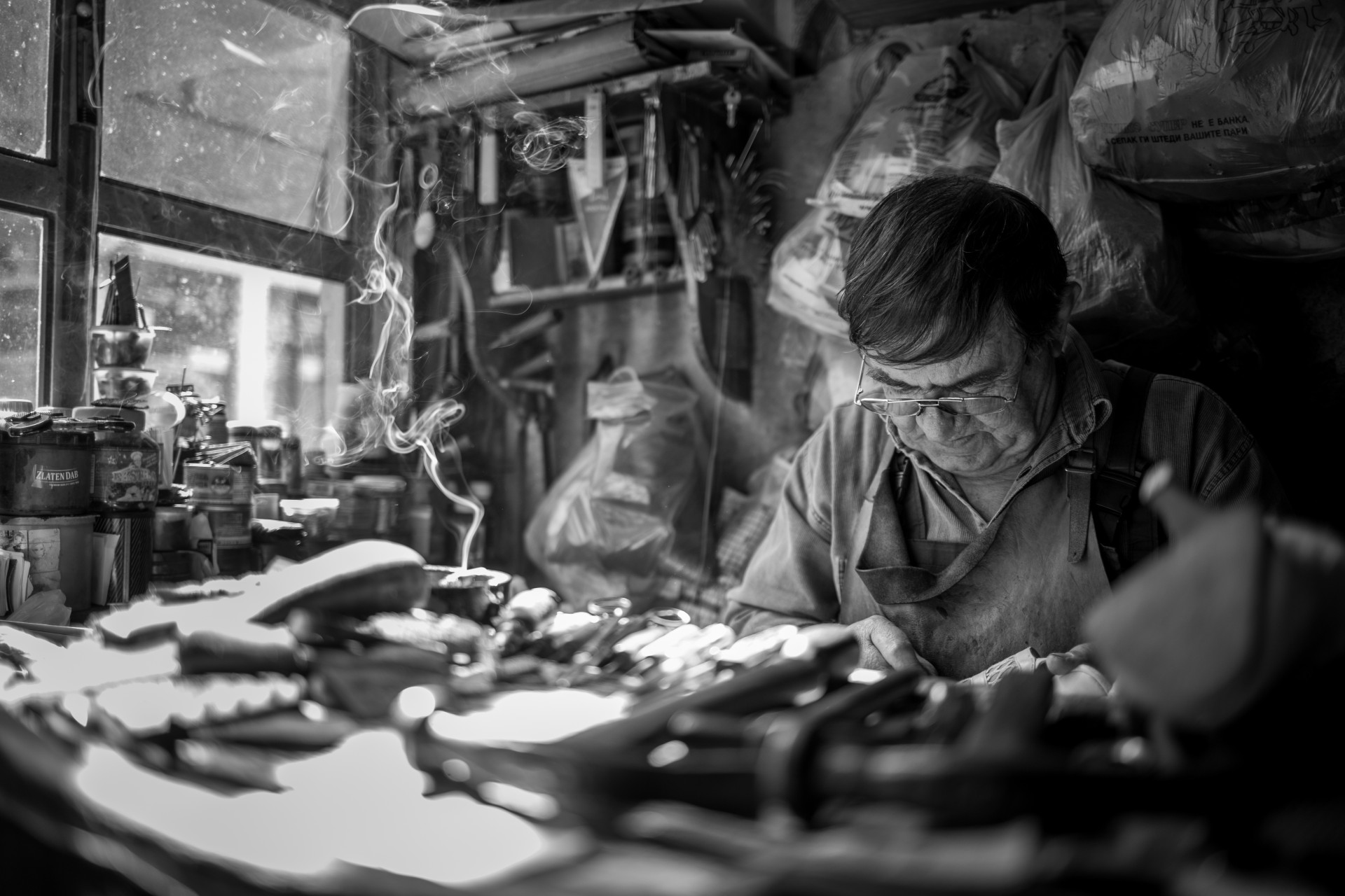 macedonia, krushevo, shoemaker, documentary photography, portrait