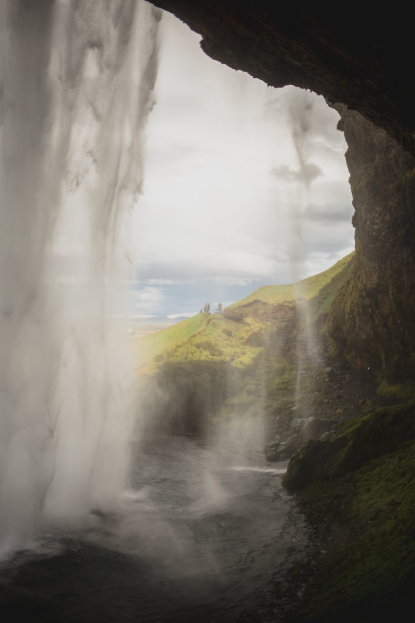 Island, Iceland, Seljalandsfoss, behind the waterfall, Carolin Weinkopf